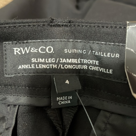RW&CO Curvy Fit Mid Rise Slim Leg Ankle Length Pant - Picture 14 of 14